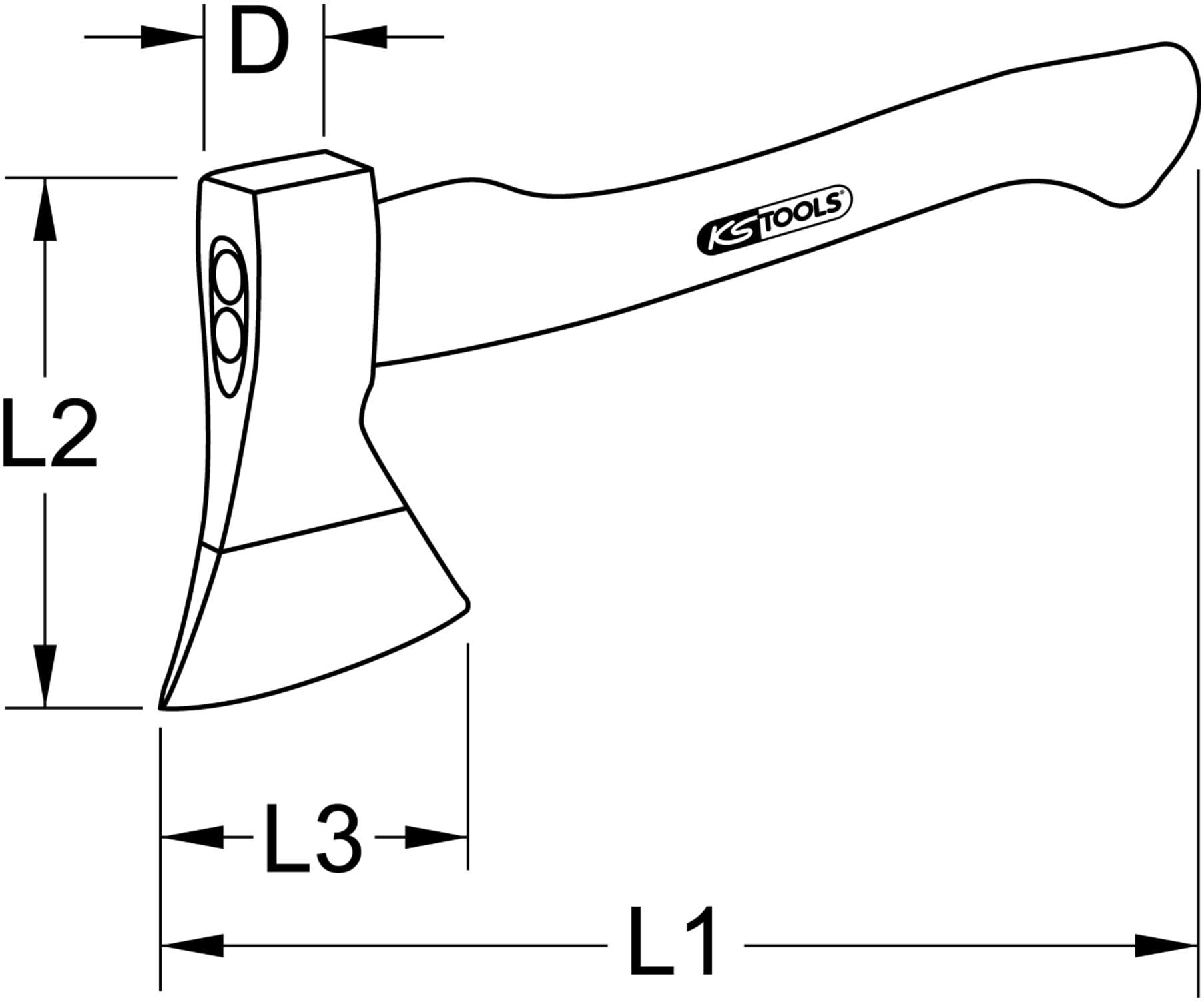 KS Tools Handbeil mit Hickorystiel, 800g (140.2063)
