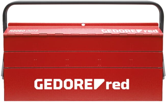 Gedore red Caisse à outils, 5 compartiments, grande, vide, dimensions (LxIxP) : 260x535x210 mm, rouge, tôle d'acier, boîte de tri, R20600073 (3301658)