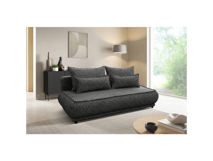 Mid.you Schlafsofa Paros, Grau, Kunststoff, 2-Sitzer, Füllung: Schaumstoff, 214x96x105 cm, Made in EU, Bettkasten erhältlich, Bettfunktion erhältlich, Wohnzimmer, Sofas & Couches, Schlafsofas, Schlafsofas mit Bettkasten