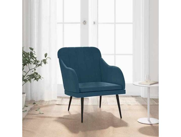 Bleu Fauteuil simple Magnifique Fauteuil Bleu 63x76x80cm Velours 63x76x80cm CL7891614