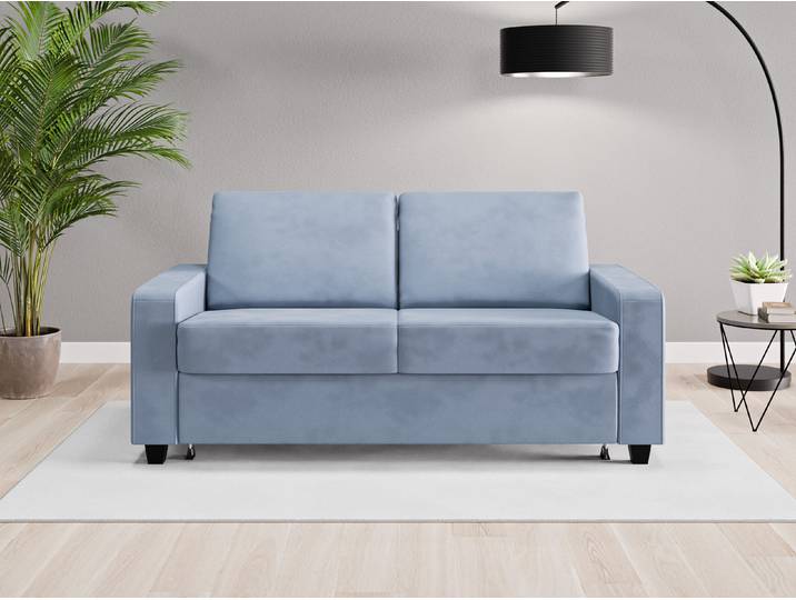 Einzelsofa Nairobi - Blau (Jeansblau) - Vintage Velours