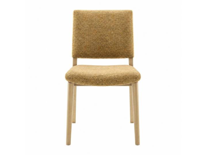 Trendstore Mareke Polsterstuhl mit 4-Fuß Gestell aus Wildeiche - Etna curry Bequem gepolstert, skandinavisches Design, in verschiedenen Bezugsfarben Modern, Natur, Skandinavisch