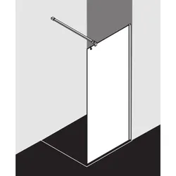 Kermi Xb Glasanlage XBWIA09020VEK 88-90x200cm, silber hochglanz, ESG Stripe