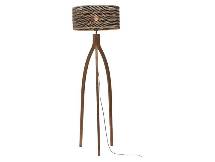 GOOD&MOJO - Lampadaire Java - Bambou/noir - 50x50x145cm pour salon\, chambre à coucher