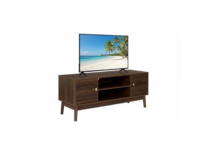 HOME DECO FACTORY TV-Möbel Tiffany Holz Klares Design Braun Holz, TV-Möbel Tiffany, elegantes klares Design, optimierter Stauraum, für alle Fernseher, Wohnzimmer, Braun