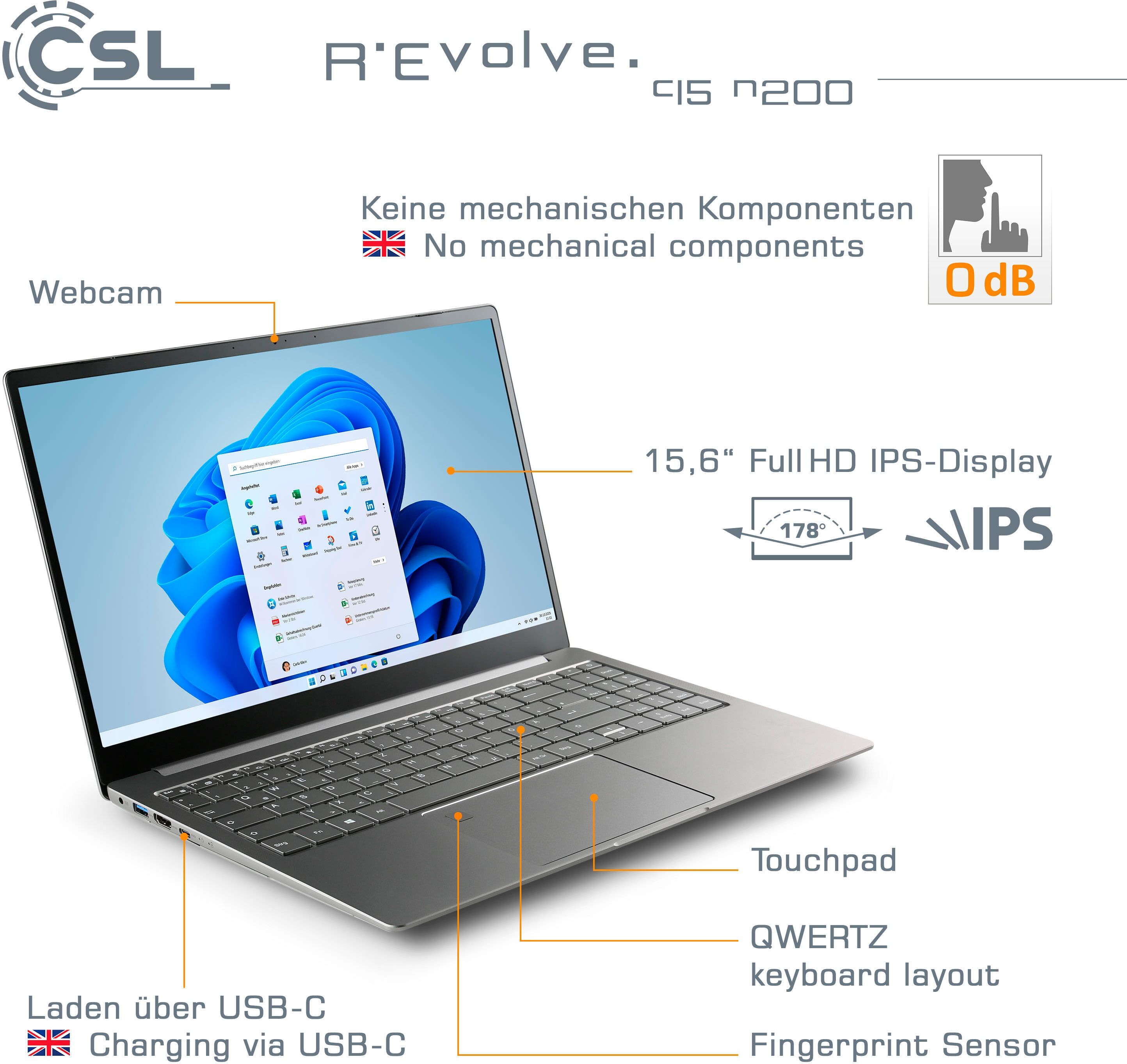 CSL iMac "R'Evolve C15 v3", silber, 16 GB RAM 1.000 GB SSD, N-Reihe, Microsoft Windows 11 Home (64 Bit), Notebooks, iMac