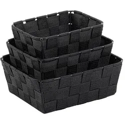 Korbset ALVARO (BHT 24x8,50x19 cm) - schwarz - BHT 24x8,50x19 cm