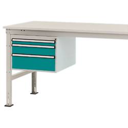 Manuflex ZB4664.5021 Gehäuse-Unterbau Stationär, Nutzhöhe 300 mm mit 3 Schubfächer. Für Tischtiefe 1200 mm
