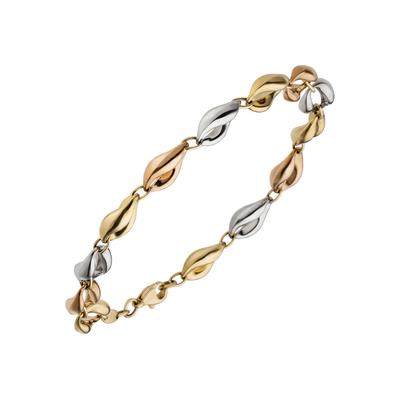 Goldarmband JOBO, gelb (gelbgold 585), Armbänder, Damen, 19cm, Gelbgold 585 Roségold 585 Weißgold 585, Gelbgold 585, Roségold 585, Weißgold 585, Goldarmband, 585 Gelbgold Roségold Weißgold tricolor 19 cm