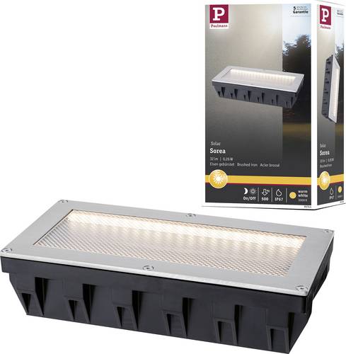 Paulmann 95744 Solar-LED-Boden-Einbauleuchte 0.26W Warmweiß Eisen (gebürstet)