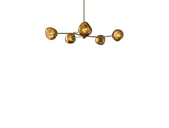 Design Pendellampe „Liquid Diamond“, 5-flammig Gold Invicta Interiors