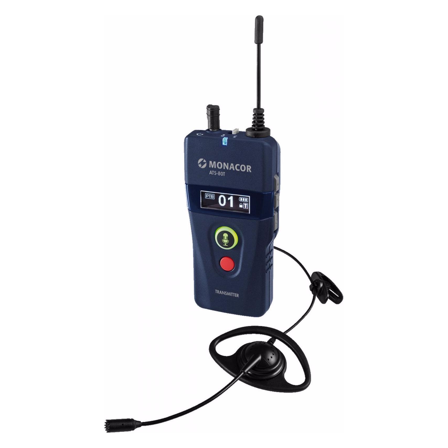 Monacor Sender, Digital,42 Kanal, 823-832 und 863-865 MHz (ATS-80T)
