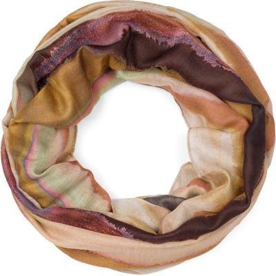 Loop STYLEBREAKER "Bunter Loop Aquarell Farbverlauf Streifen", Damen, gelb (curry, braun), Obermaterial: 100% Viskose CV., Modisch, Modetücher Loop