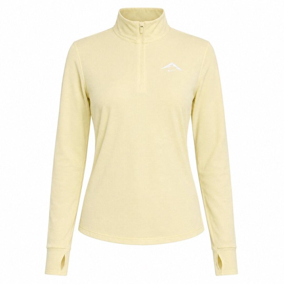 Nike Dri-fit Trail Langarmshirt Mit Halbem Reißverschluss, Gelb