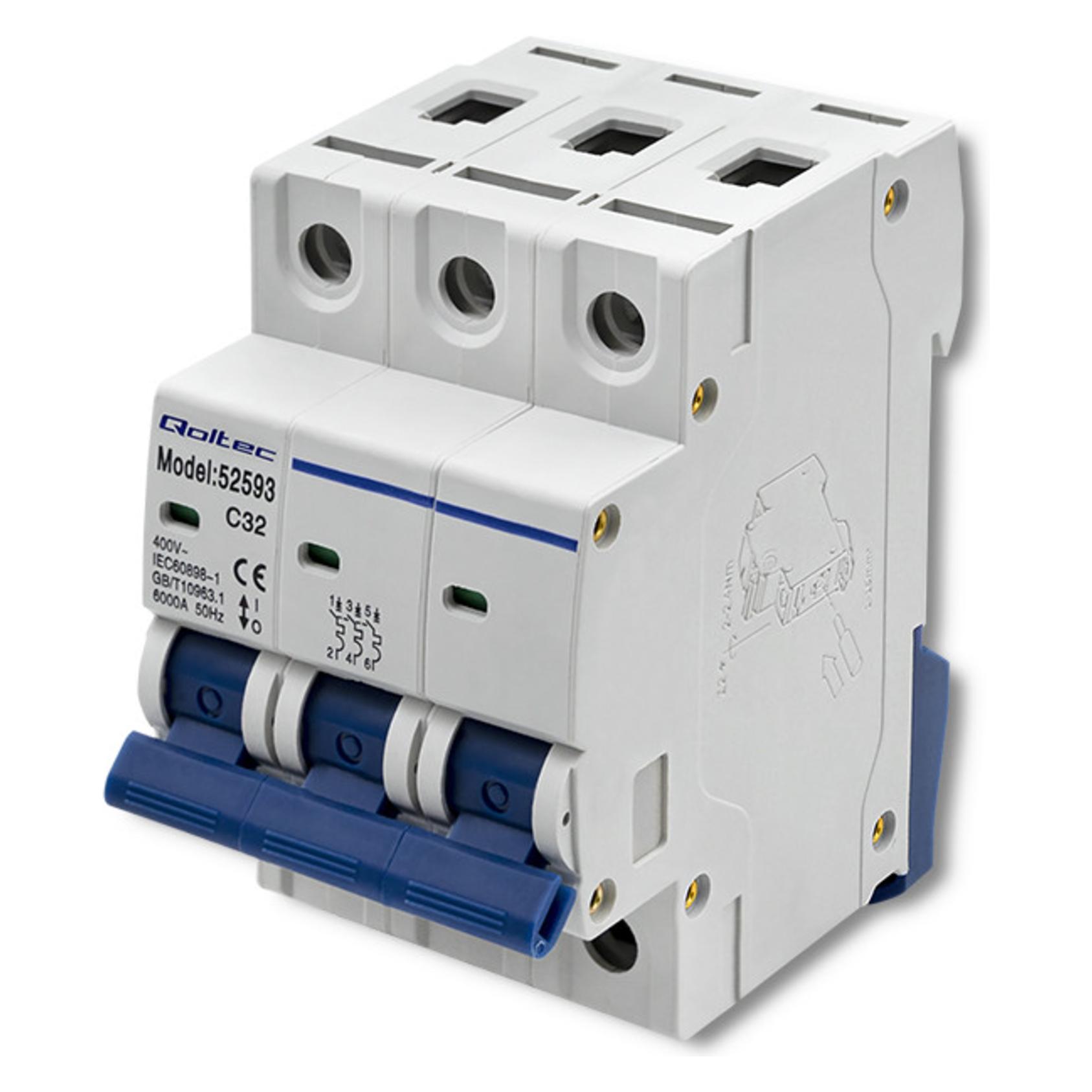 Qoltec Overcurrent circuit breaker C32, fuse, AC (52593)