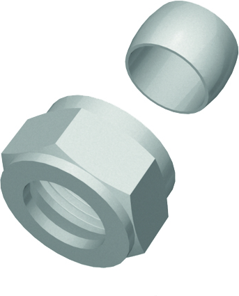 Weitzel Klemmringverschraubung 1034 15 mm x 1/2", vernickelt