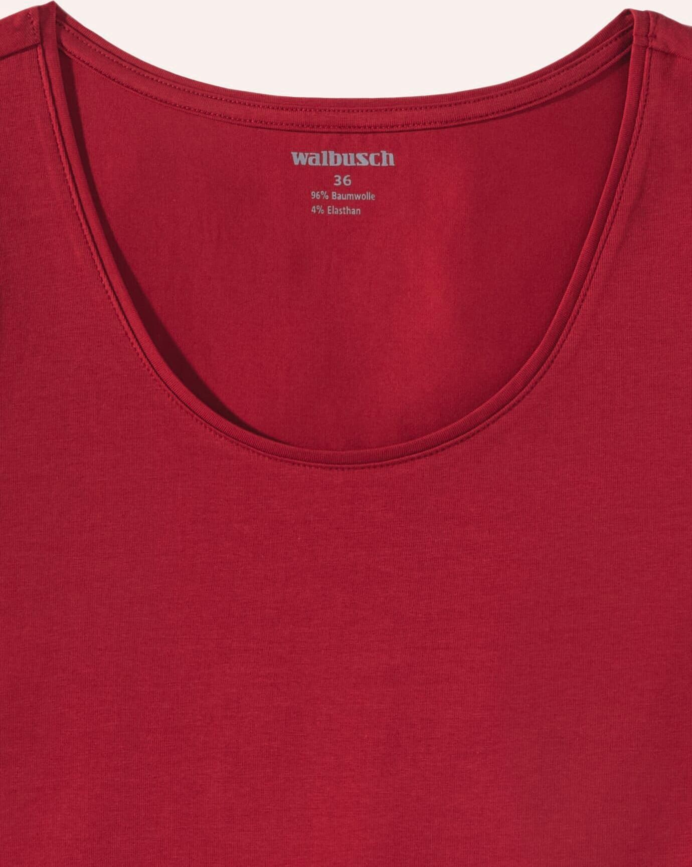 Walbusch Baumwoll-Basic-Top, normale Größen, Farbe Rot, 48, hautsympathische Baumwolle bequem, da elastisch Damen