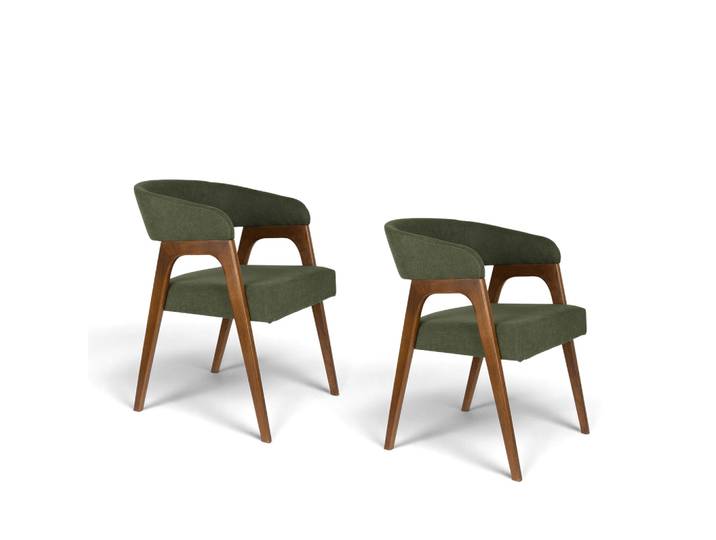 Dutchbone Adamello Dining Chair - Set of 2 Green, New - Perfect for office and reception