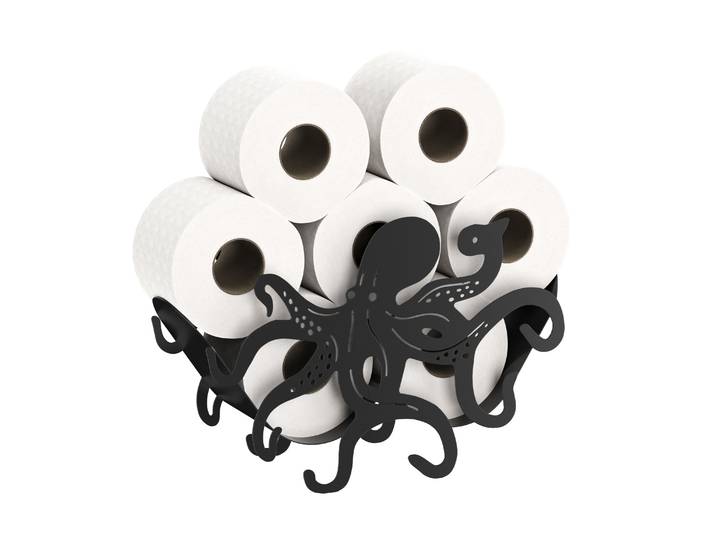 WC-Rollenhalter Oktopus für 7 Rollen schwarz