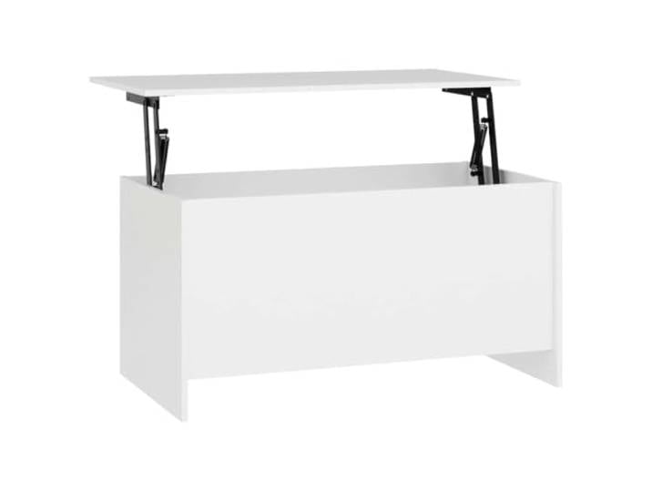 GHVBNMF Couchtisch Höhenverstellbar Weiß 102x55,5x52,5 cm Holzwerkstoff Flexibler Wohnzimmertisch mit anhebbarer Platte und verstecktem Fach für Zeitungen im Wohnzimmer.
