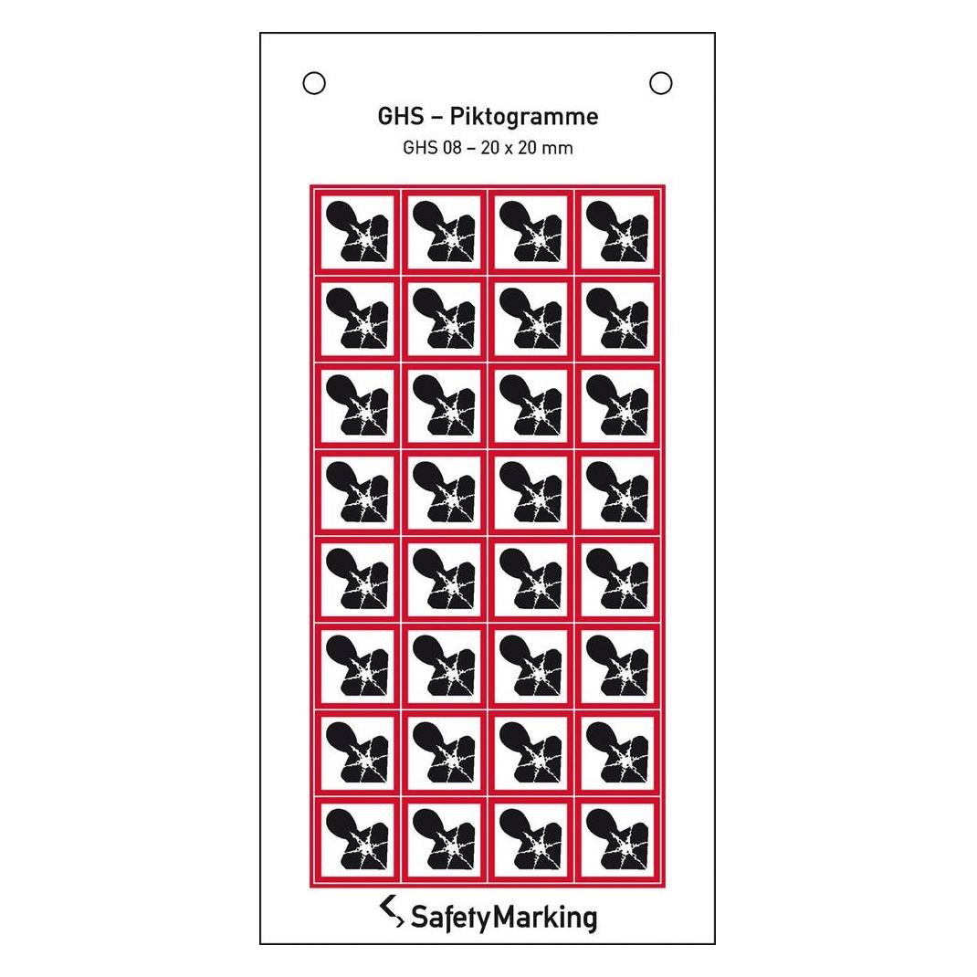 SafetyMarking GHSGefahrenpiktogramm Symbol 08 Gesundheitsgefahr (30.3550.08)