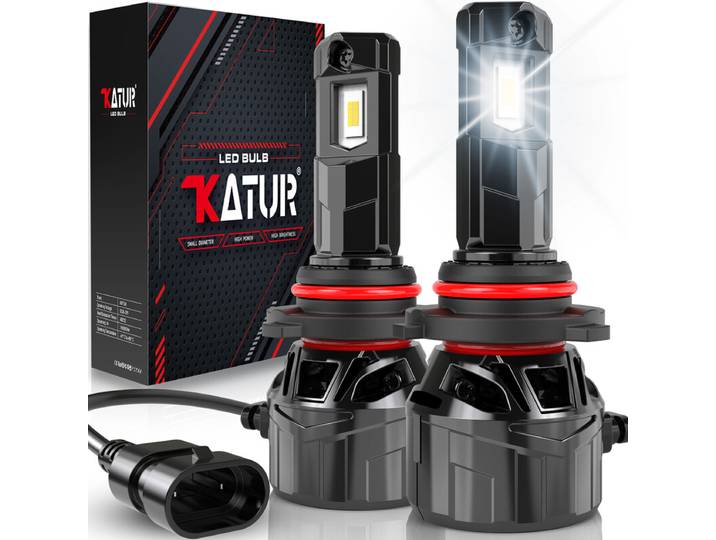 KATUR Lot de 2 ampoules LED HB3 120 W, 30 000 lm, 6 000 K blanc xénon taille 1:1 avec Plug and Play et système de refroidissement
