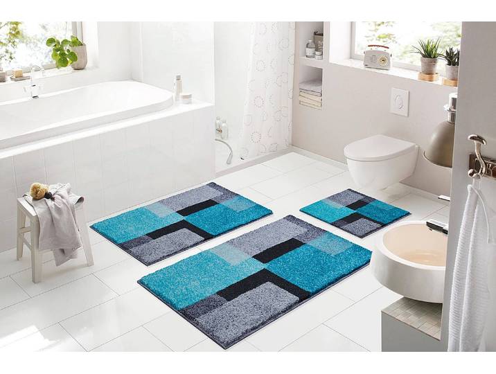 Badematte Atala 60 x 100cm Türkis/Türkis/Grau