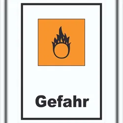 HB-Druck Schild Gefahrensymbol Brandfördernd Gefahr Brand hochkant A6 (105x148mm)