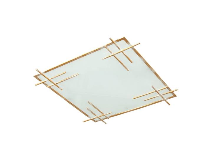 Plafonnier métal aluminium abat-jour verre satiné