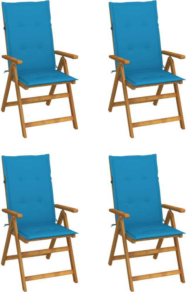 Maison Exclusive - Klappstühle Verstellbar 4 Stk. mit Auflagen Massivholz Akazie