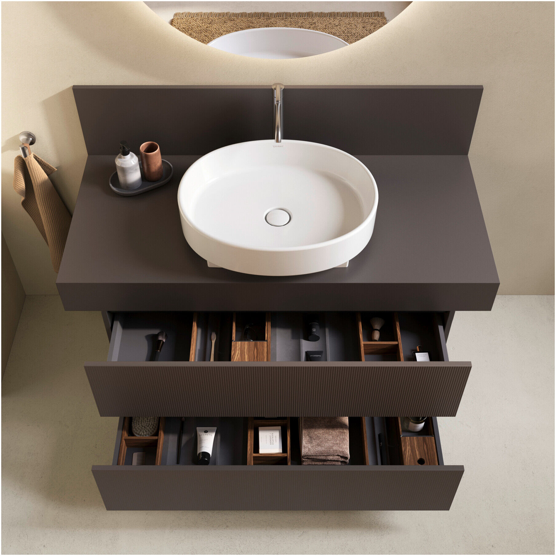 Duravit Konsole Balcoon 120x55x37cm, 1 AS, Beck. mitt, braun ma (BA90580IGIG0000)