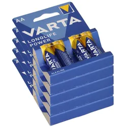 20x Varta 4906 Longlife Power AA im 4er Blister Mignon