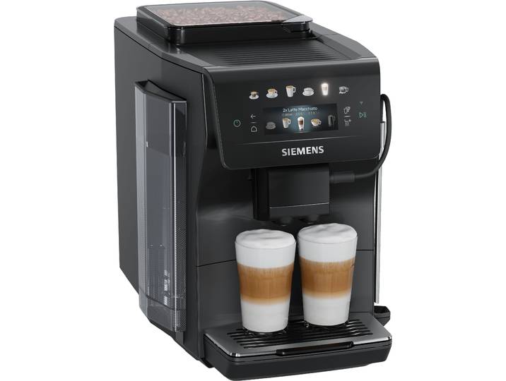 SIEMENS Kaffeevollautomat TP601E09 , schwarz (klavierlack schwarz), B:28,4cm H:37,8cm T:47,2cm, Kaffeevollautomaten, Doppeltassenfunktion,Keramikmahlwerk, entnehmbare Brüheinheit, Schwarz, Kaffeevollautomat