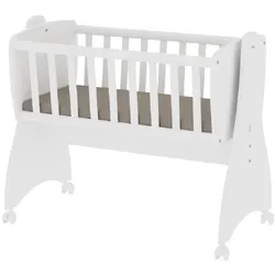Lorelli Babywiege, Babyschaukel First Dreams 4 Räder, Bremsen, umbaubar weiß
