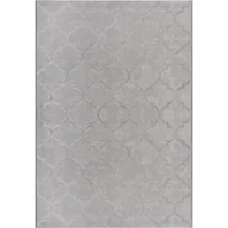 KURZFLORTEPPICH Orientalisch ERESMA Polyester Grau 160 x 230 cm