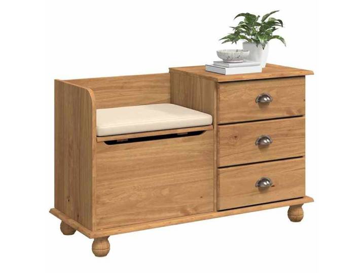 NEW Marron MEUBLE SIEGE - - Banc de rangement avec tiroir ASKIM Marron 100X39X62 cm - Banc coffre - Pour maison（1parcel）94742