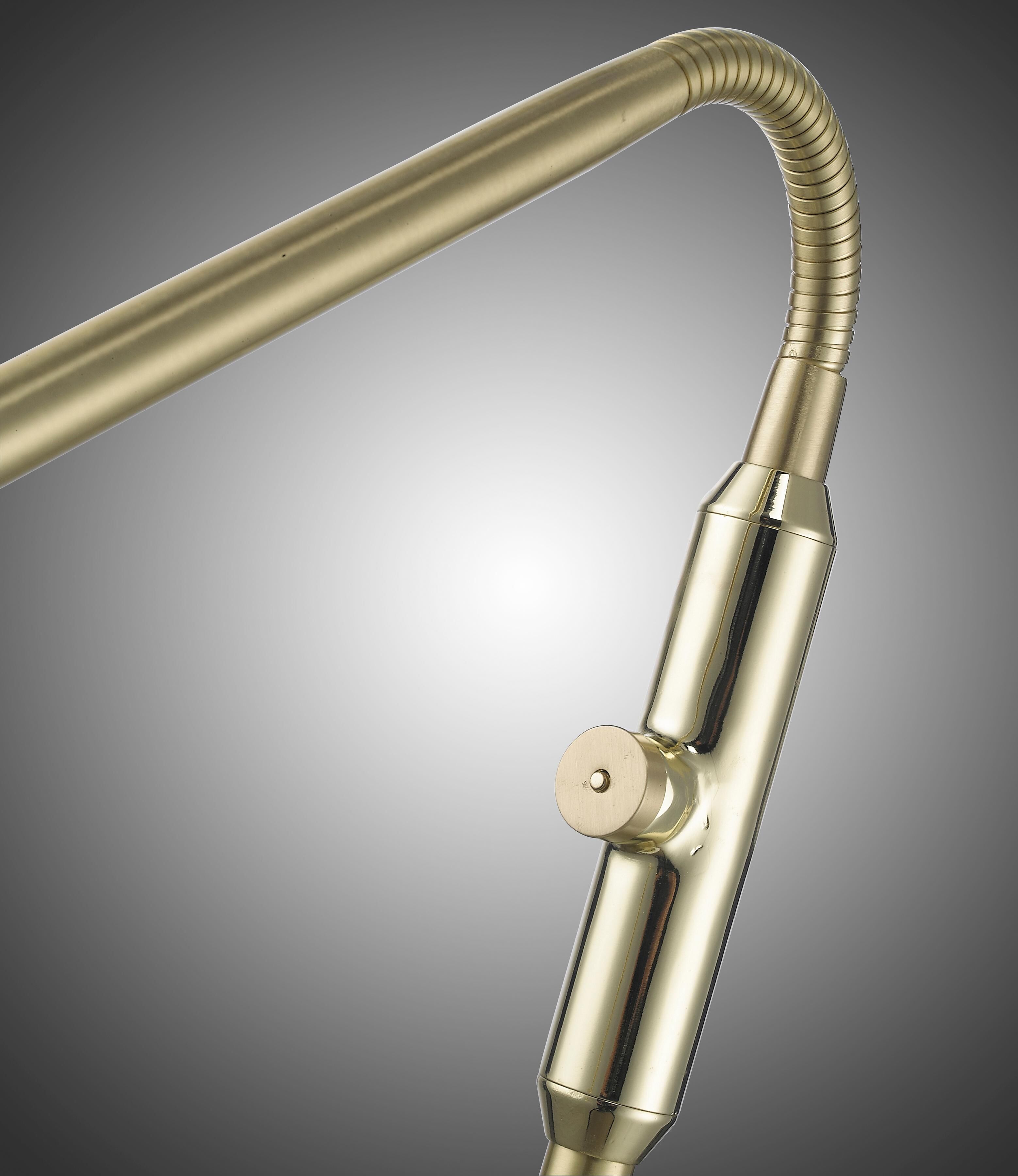 TRIO LEUCHTEN LED Stehlampe "BERGAMO", grau (messingfarben), 1, H: 135cm, Leuchten, Sensordimmer,Flexibel, LED Stehlampe