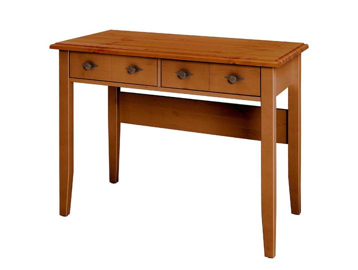 Bureau massif - 102 cm 102 x 79 x 53cm Marron/Pin ambre jaune