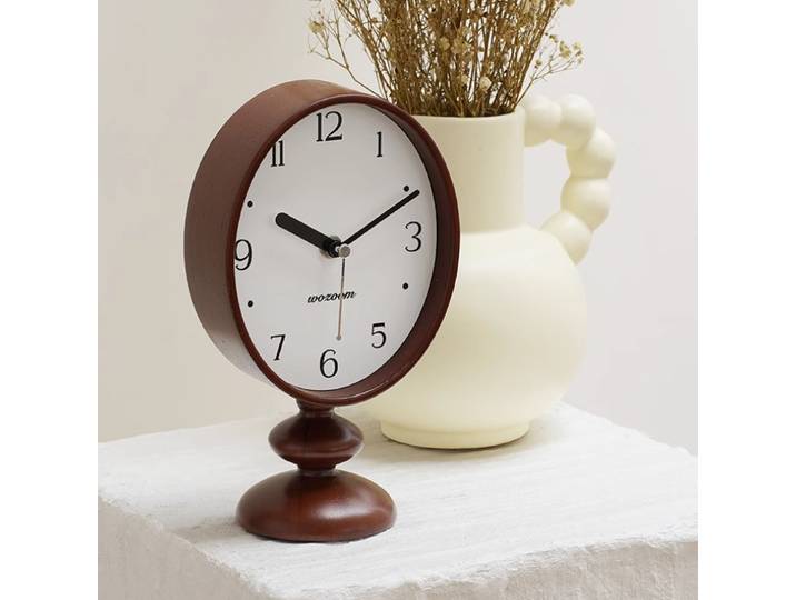 Horloge de bureau moderne en bois, horloge de table simple pour salon, horloge silencieuse de bureau nordique, accessoires de décoration intérieure
