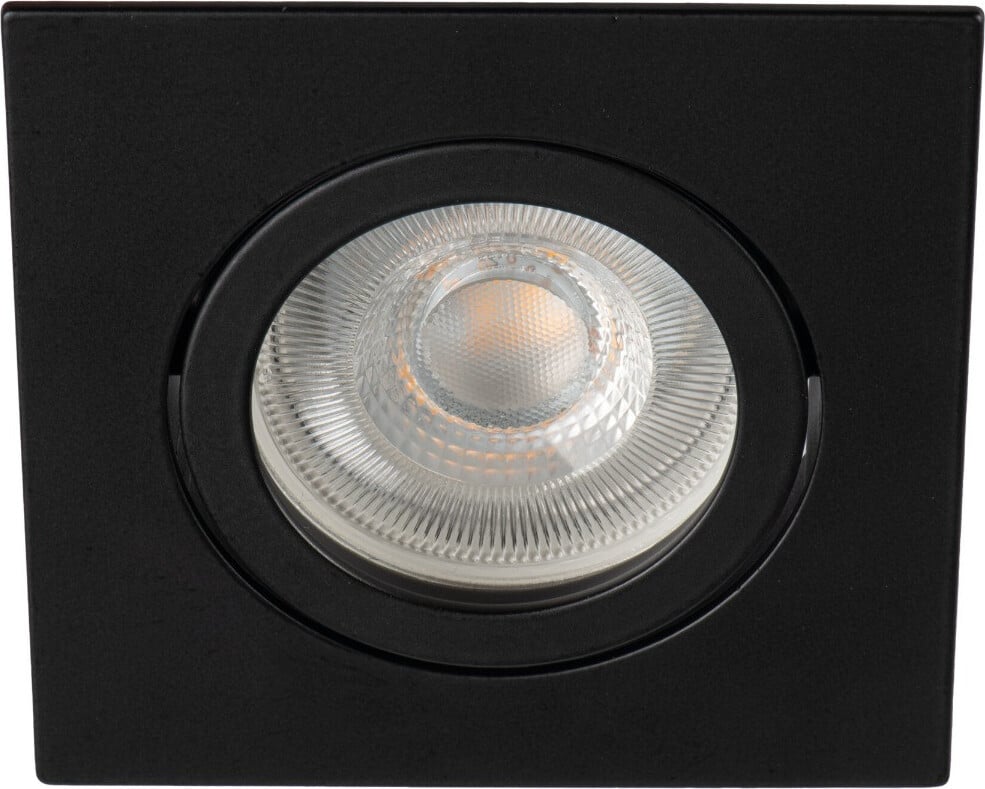 Kanlux DALLA vierkante plafondlamp, zwart, aluminium, GU10, dimbaar, IP20