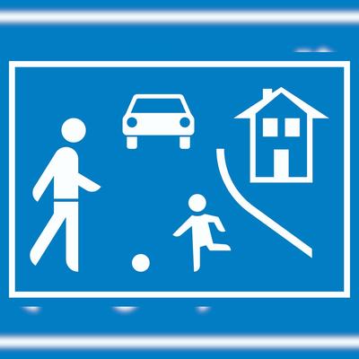 HB-Druck Spielstraße Schild Verkehrberuhigung A2 Rückseite selbstklebend