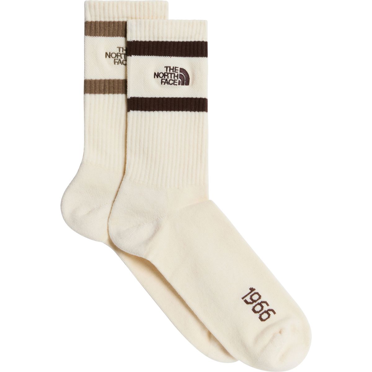 The North Face Everyday Crew Heritage Stripe Sock -2P raw undyed/dark chestnu (Z43) L NF0A8EGNZ43-L