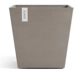Ecopots, Blumentopf, Rotterdam 45 + Water Reservoir White Grey (43.60 x 43.60 x 44.40 cm)
