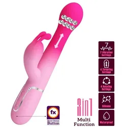 Pretty Love, Vibrator, - Dejon 3 In 1 Multifunktions-Rabbit-Vibrator Rosa