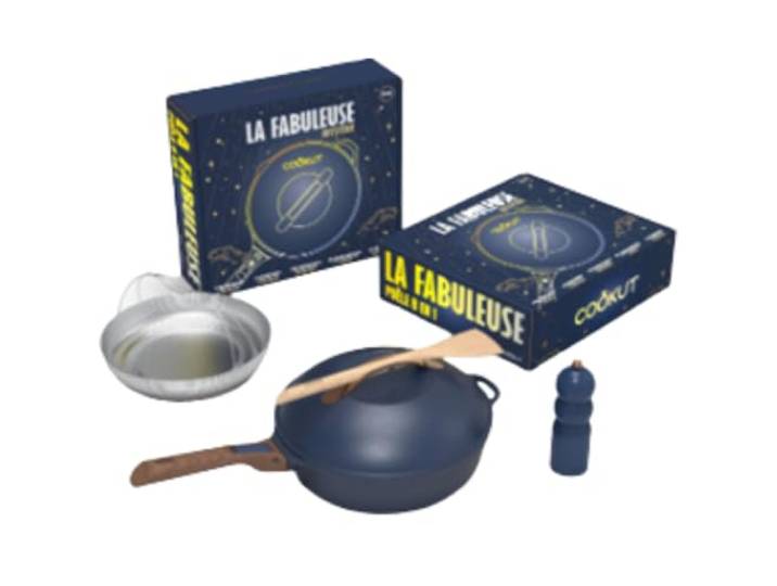 COOKUT\, Coffret de Noël - La Fabuleuse Poêle 24 cm - Myrtille (bleu)
