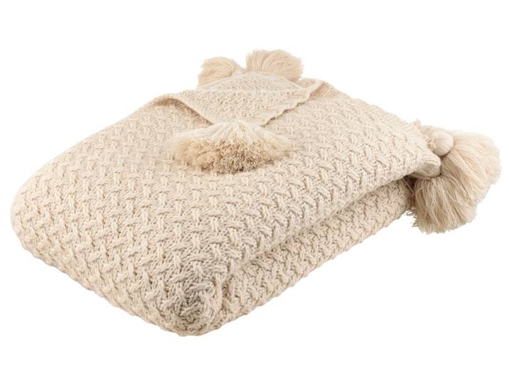 Wohndecke Gelsa, Strick, Tagesdecke, weiche Haptik, Überwurf , beige (creme, natur), B:130cm L:170cm, Polyacryl, LEGER HOME BY LENA GERCKE, Wohndecken, Wohndecke, Strickoptik mit Tasseln, modern und weich, Wohndecke, Plaid, Überwurf