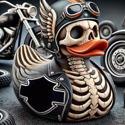 Halloween Skelett Ente Figur Harz Ente Statue, Biker Totenkopf Ente Skulptur, Gothic Motorrad Ente Dekor für Zuhause oder Party