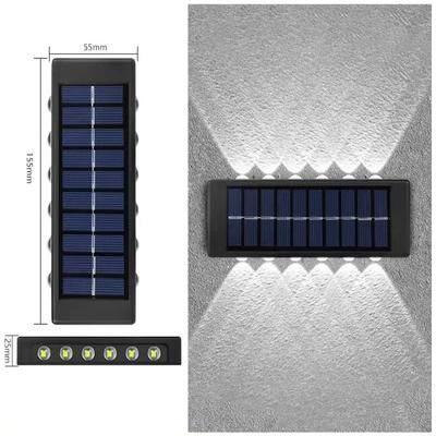 Uplift Picks Solar Wall Lights With Up Down Beams For Elegant Outdoor Ambience white 12 Led 2 Pcs