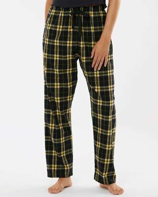 Boxercraft BW6620 Women's Womens Haley Flannel Pant in Black/Gold size Small   Cotton