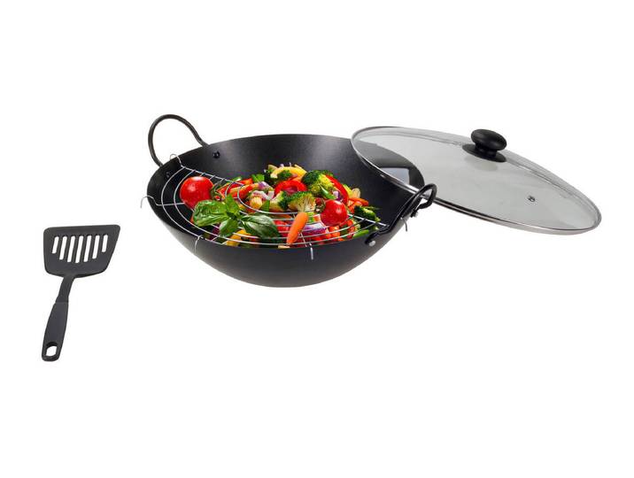 Nouvel Wok mit 2 Griffen und Glasdeckel Ø 35 cm